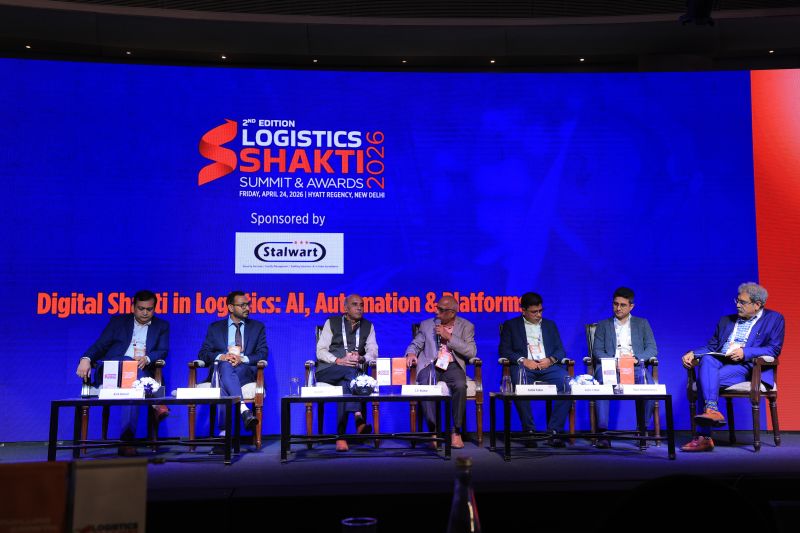 Session photo from Logistics Shakti 2026, moderated by C V Kumar, Co-Founder of PARISKQ